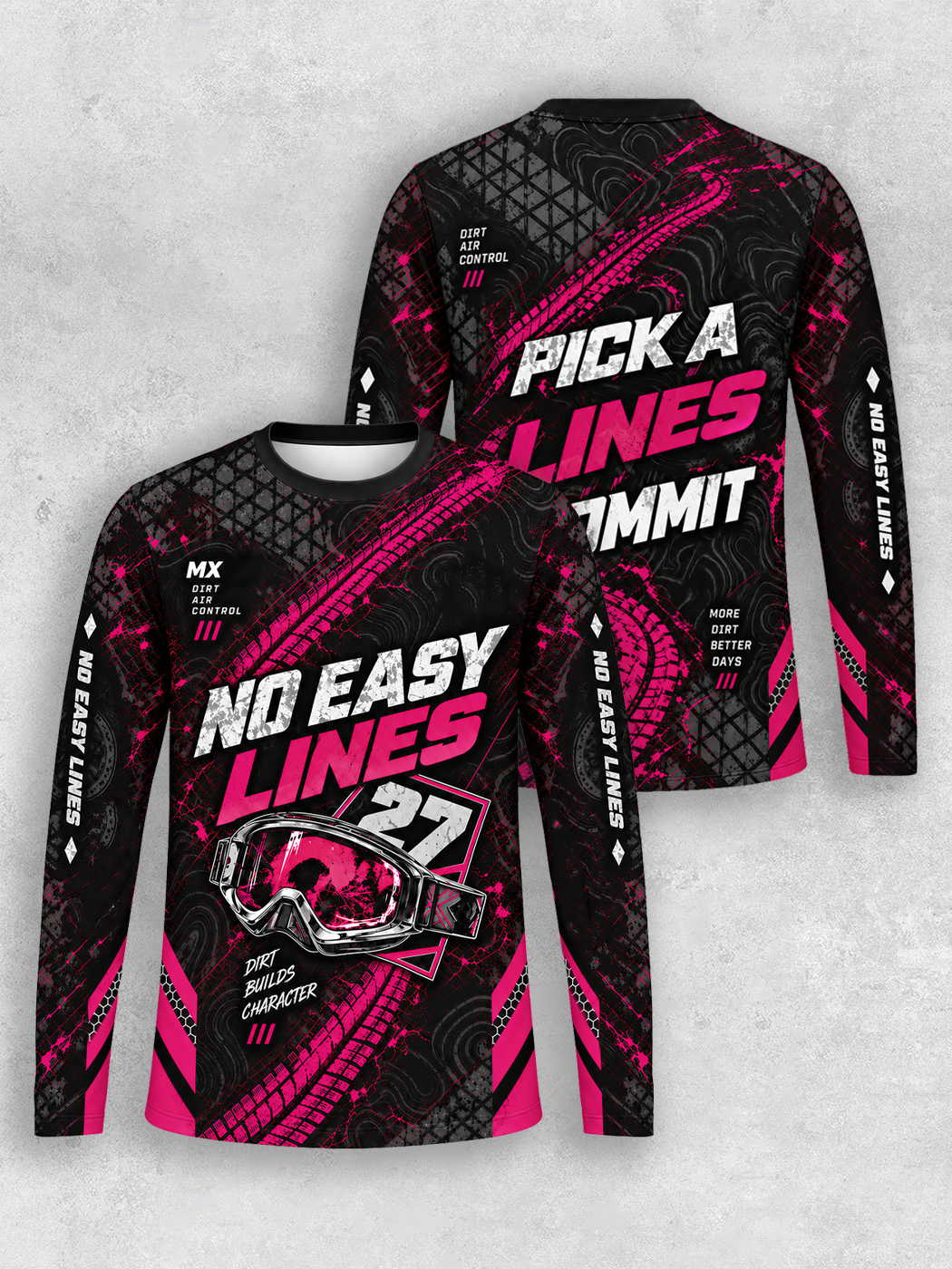 Grinram No Easy Lines Pick A Lines Commit Motocross Jersey