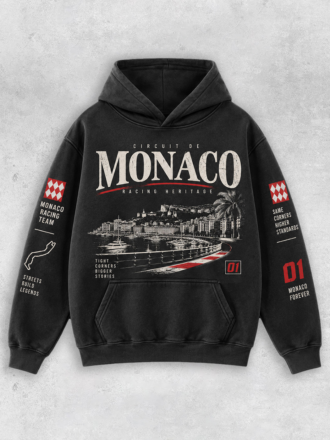 Grinram Monaco Circult De Racing Heritage Washed Hoodie