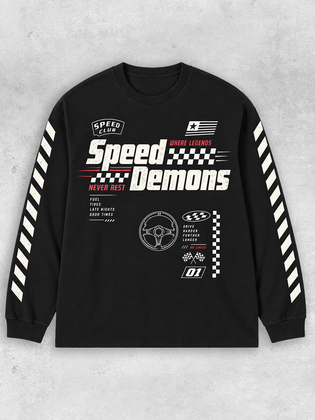 Grinram Speed Demons Never Rest Classic Long Sleeve T-Shirt