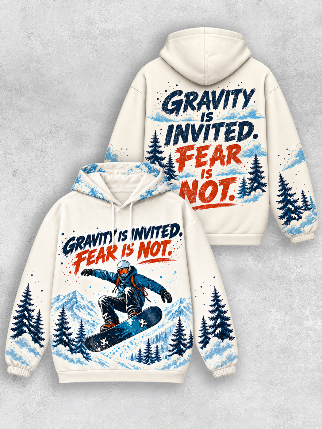 Grinram Gravity Is Invited Fear Is Not All-Over Print Hoodie