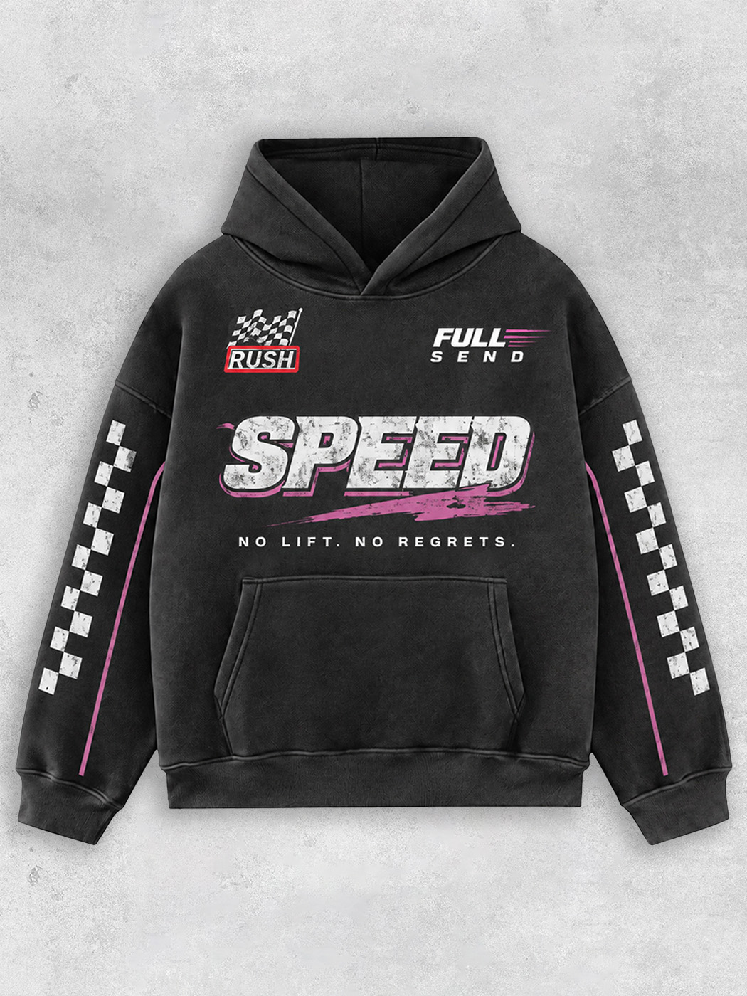 Grinram Speed No Lift No Regrets Washed Hoodie