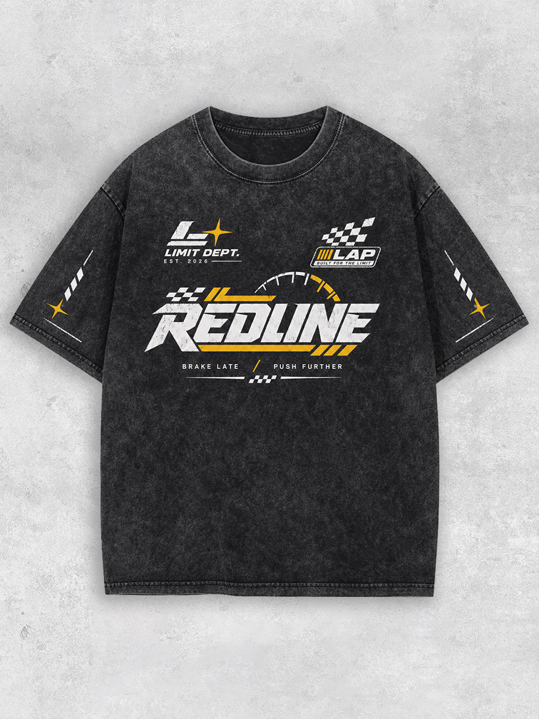 Grinram Redline Brake Late Push Further Washed T-Shirt