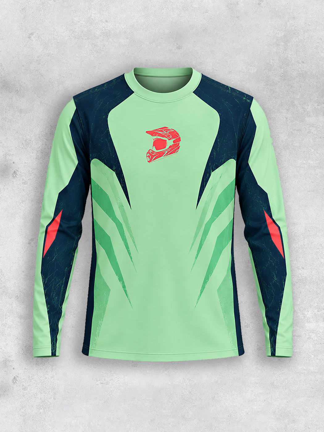 Grinram Helmet Graphic Distressed Angular Motocross Jersey