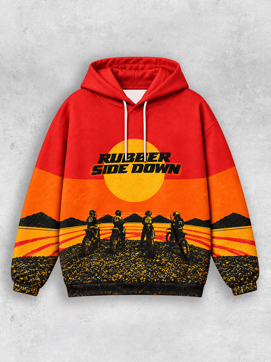 Grinram Rubber Side Down All-Over Print Hoodie