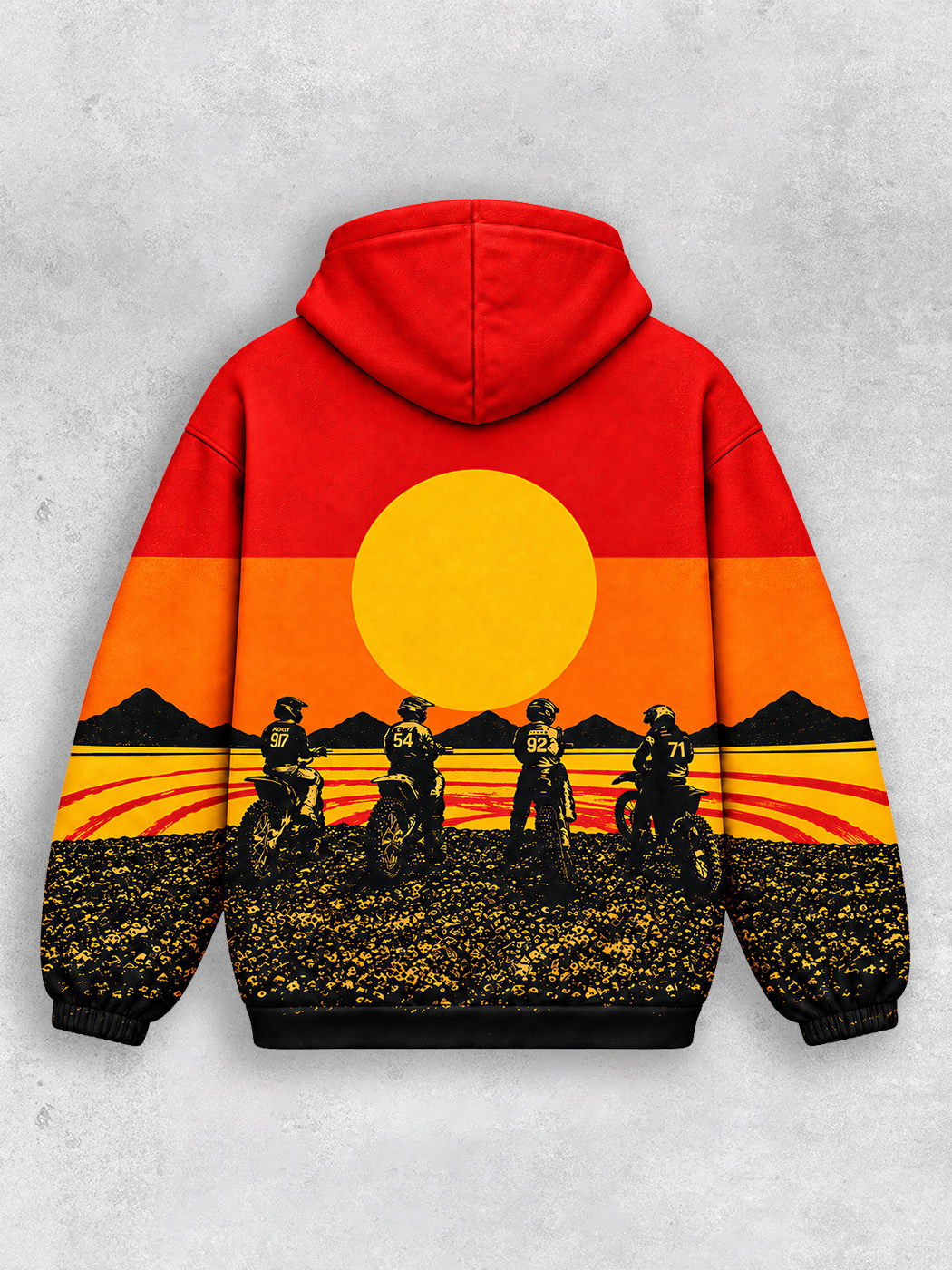 Grinram Rubber Side Down All-Over Print Hoodie