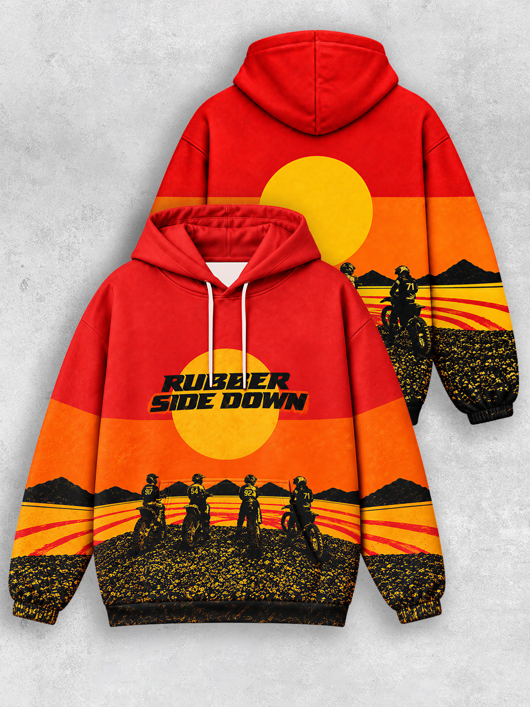 Grinram Rubber Side Down All-Over Print Hoodie