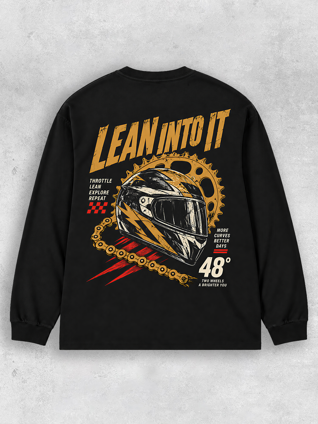 Grinram Throttle Instinct Lean Into It Classic Long Sleeve T-Shirt