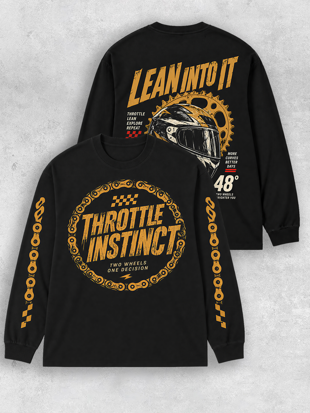 Grinram Throttle Instinct Lean Into It Classic Long Sleeve T-Shirt
