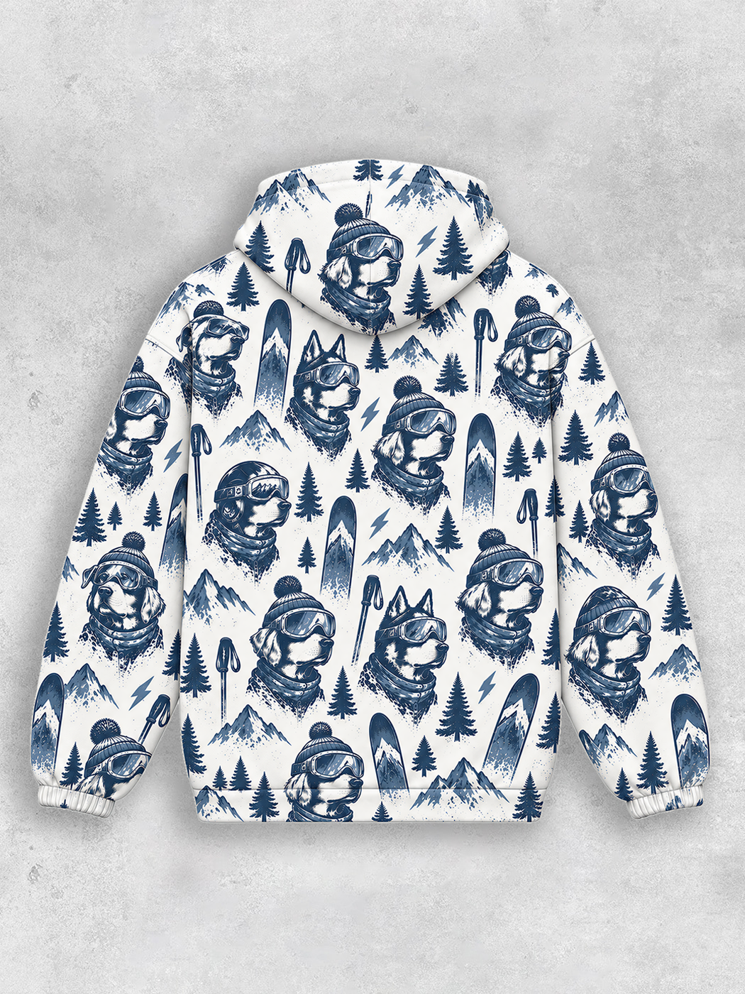 Grinram Ski Golden Retriever Dog All-Over Print Hoodie