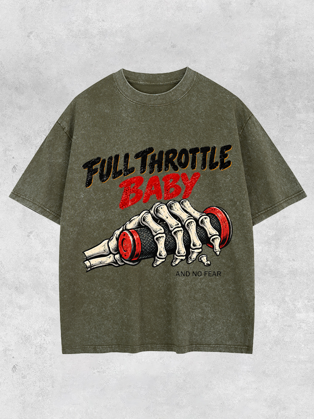 Grinram Full Throttle Baby And No Fear Washed T-Shirt