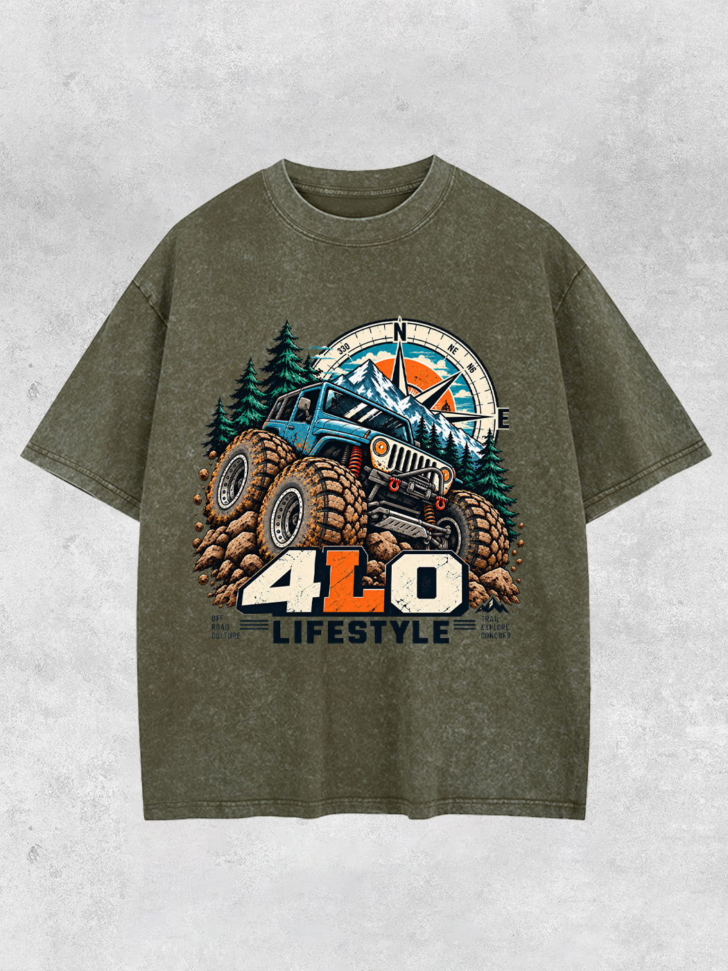Grinram 4LO Lifestyle Off Road Washed T-Shirt