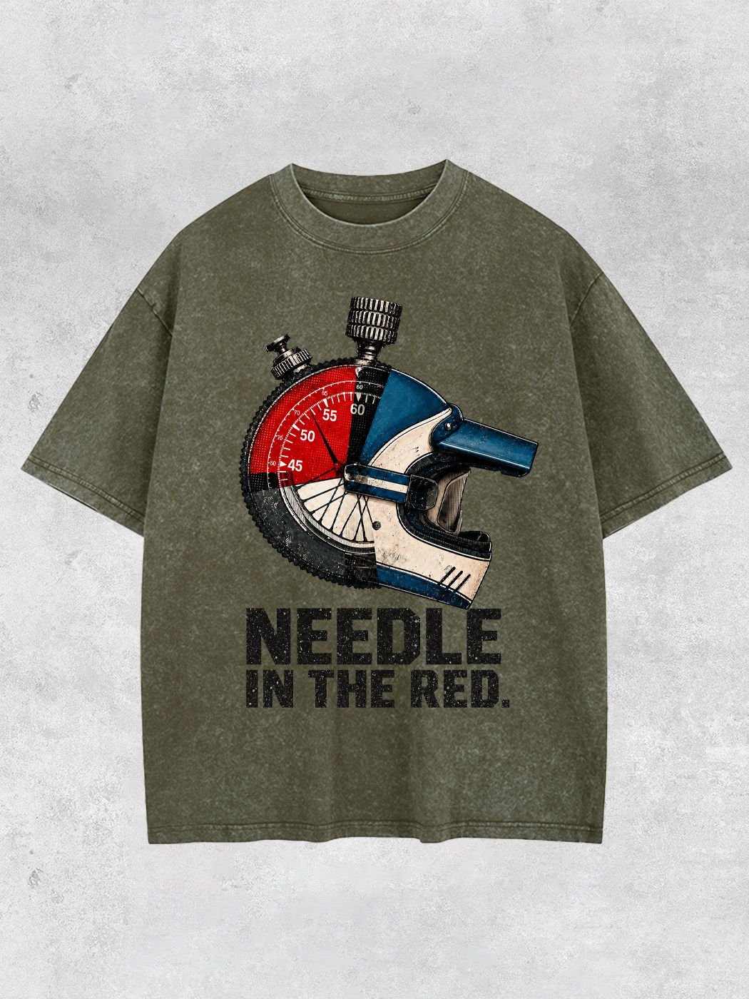 Grinram Needle In The Red Tachometer Washed T-Shirt