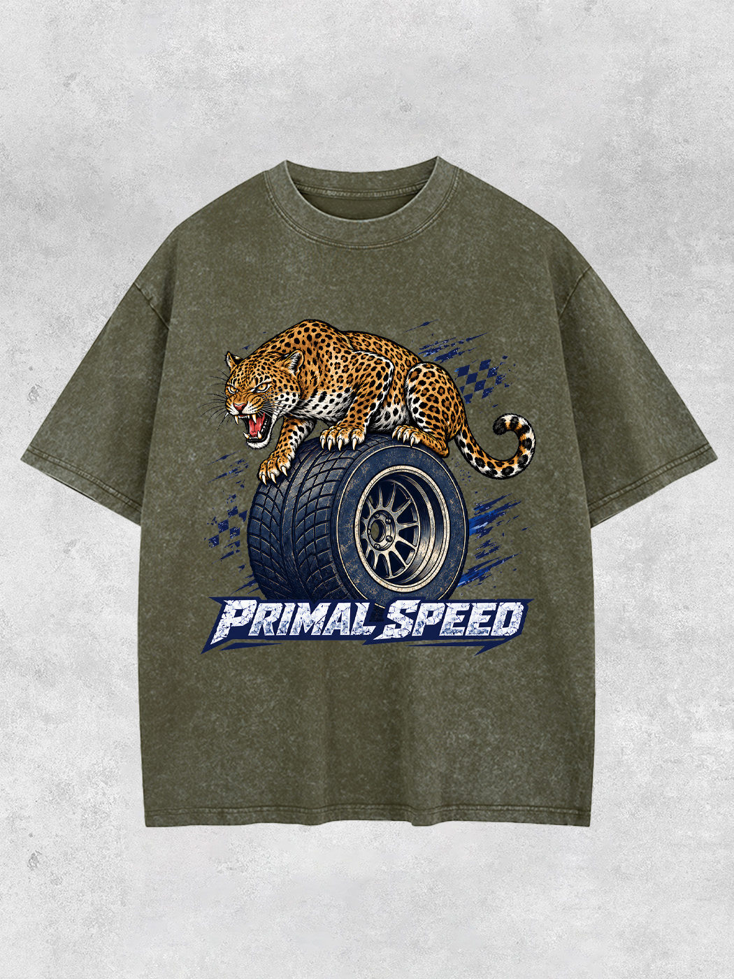 Grinram Primal Speed Tire Tiger Washed T-Shirt