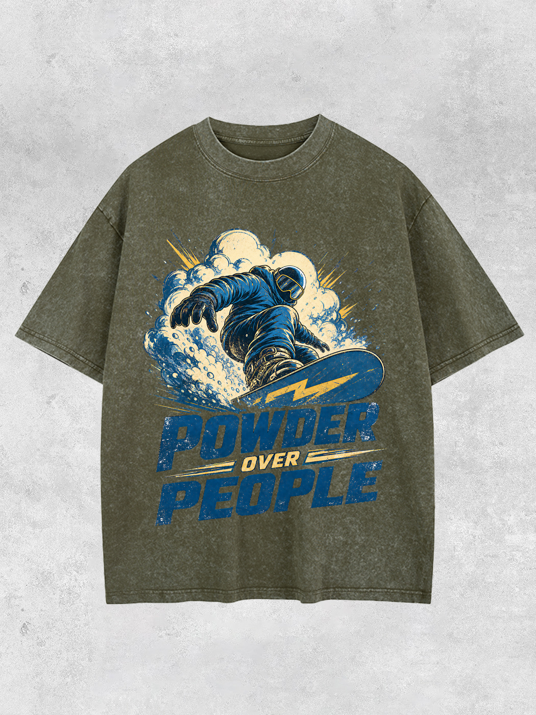 Grinram Powder Over People Snowboard Washed T-Shirt