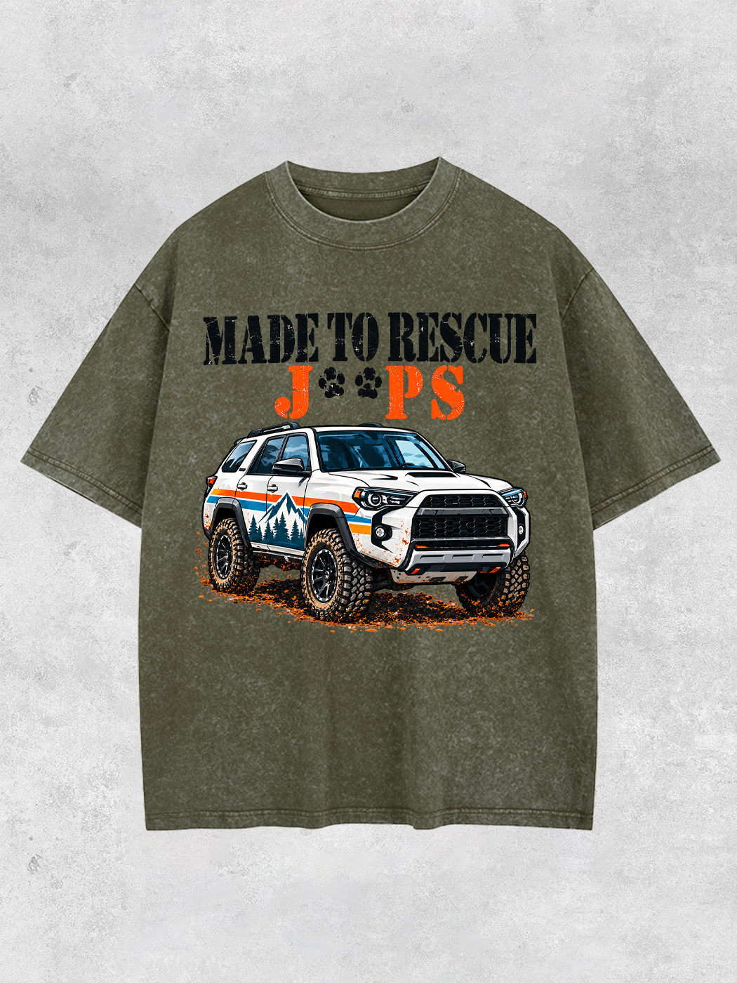 Grinram Made To Rescue Jeeps Washed T-Shirt
