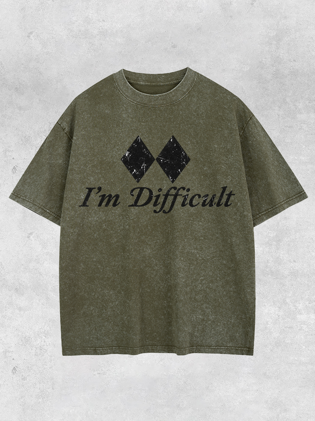 Grinram I'm Difficult Double Black Diamond Washed T-Shirt