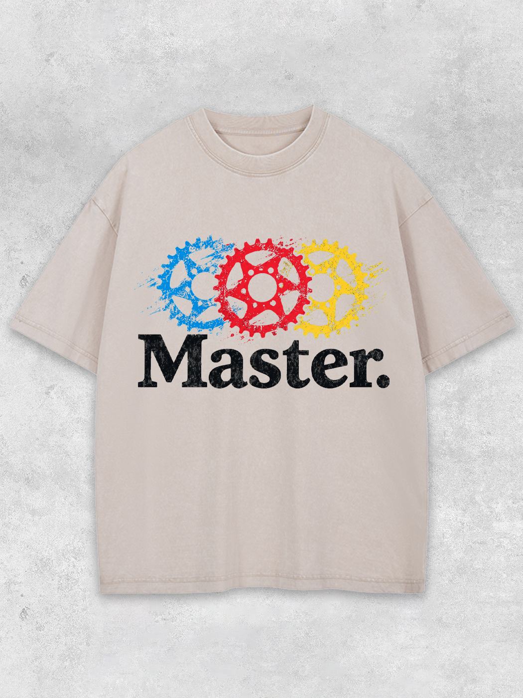 Grinram Blue Red Yellow Sprocket Master Washed T-Shirt