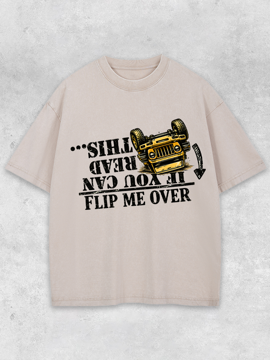 Grinram If You Can Read This Flip Me Over Washed T-Shirt