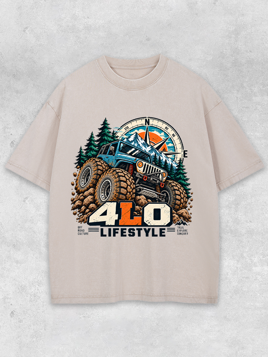 Grinram 4LO Lifestyle Off Road Washed T-Shirt