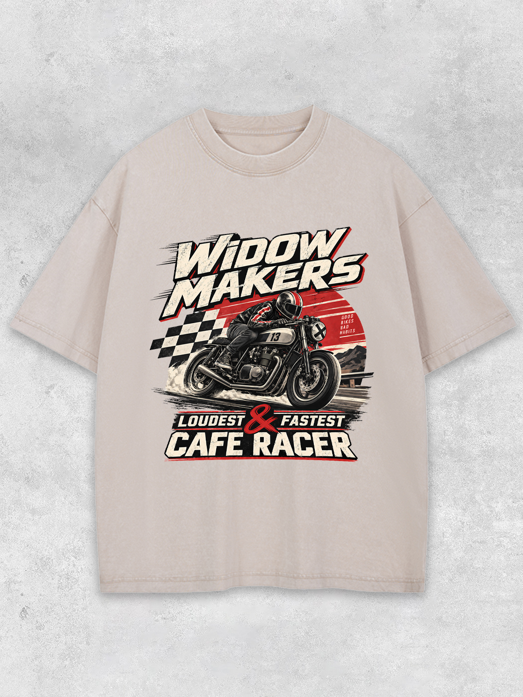 Grinram Widow Makers Cafe Racer Washed T-Shirt