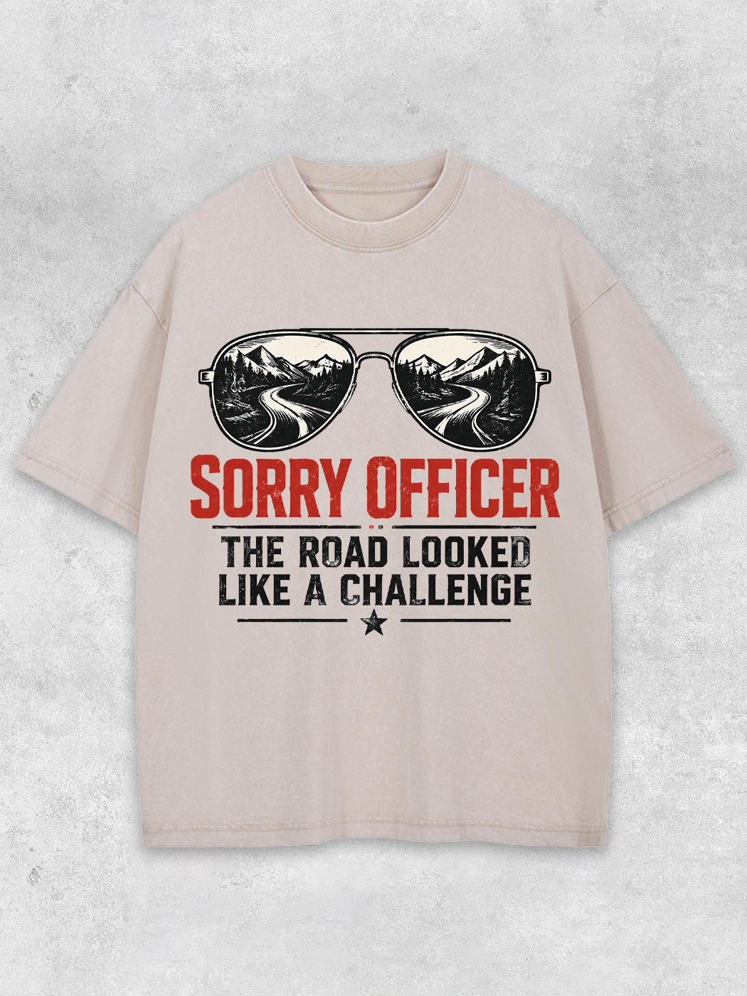 Grinram The Road Looked Like A Challenge Washed T-Shirt
