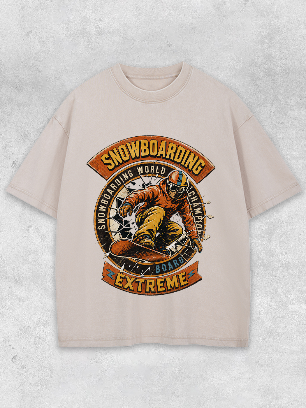 Grinram Snowboarding Extreme World Champion Washed T-Shirt