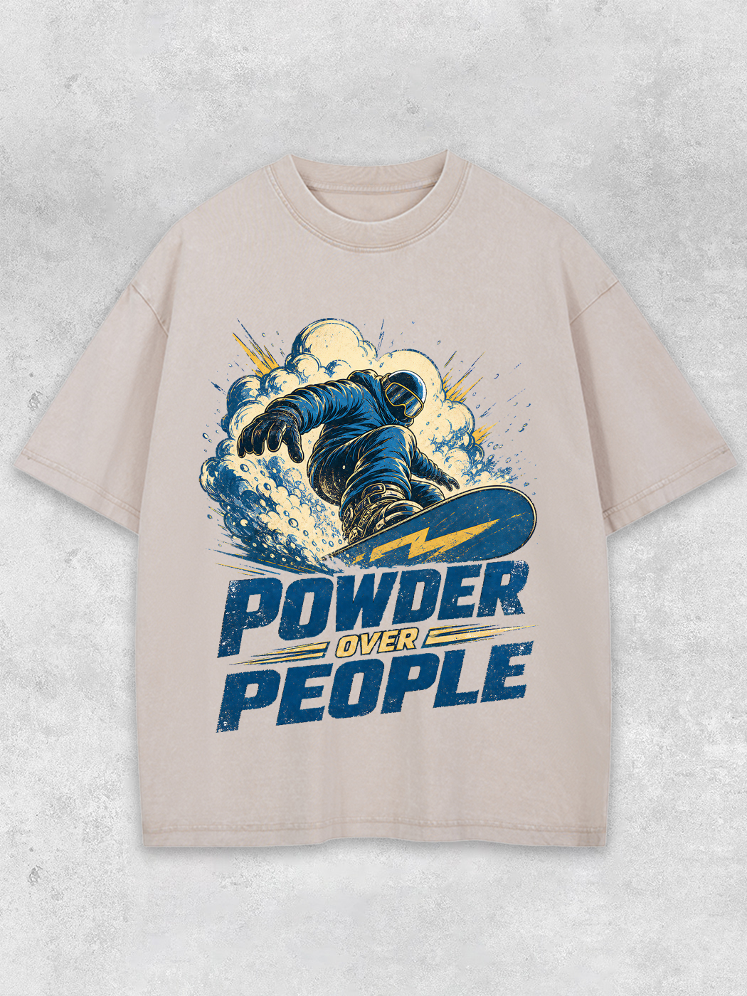 Grinram Powder Over People Snowboard Washed T-Shirt