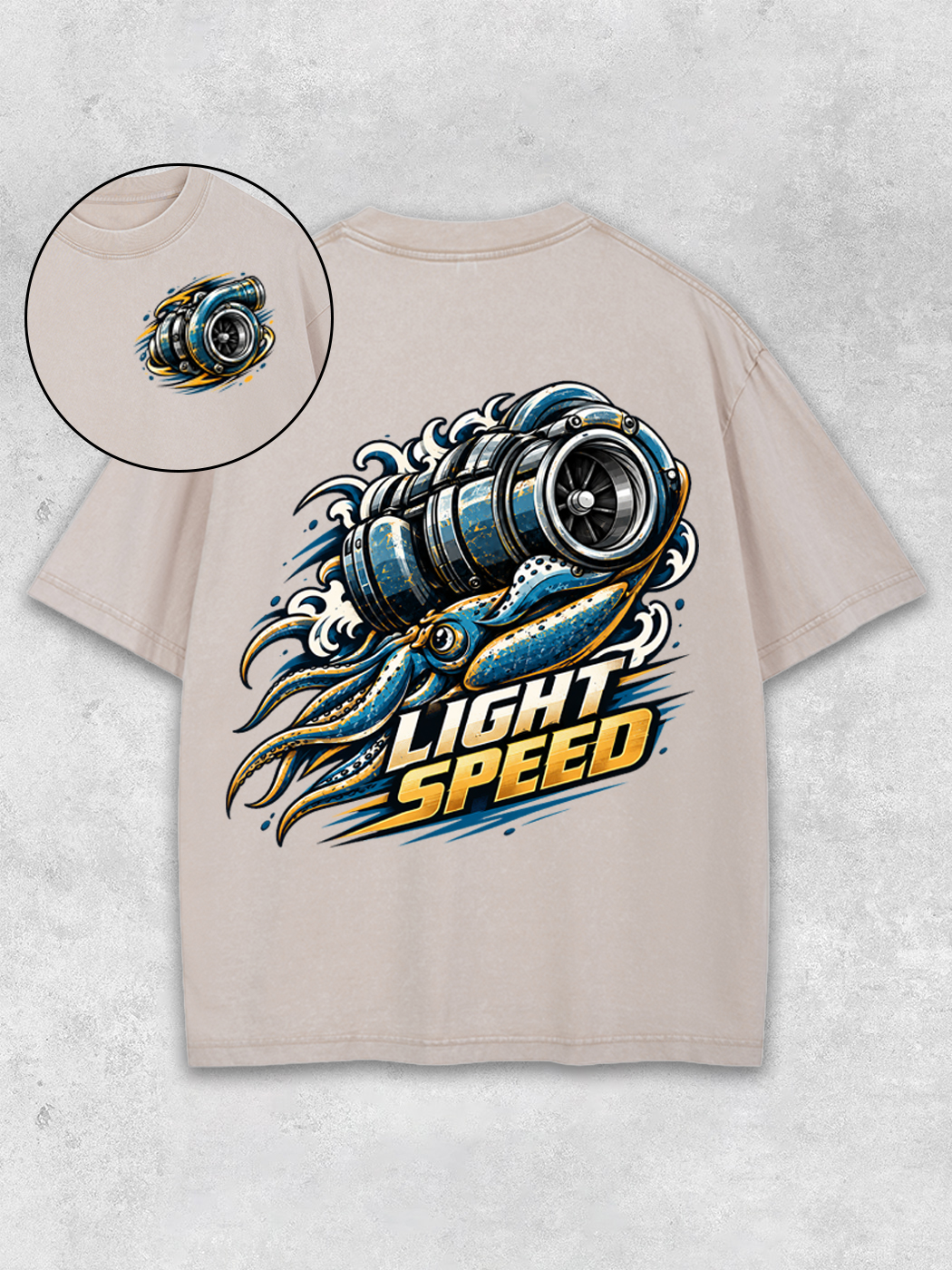 Grinram Turbocharger Squid Light Speed Washed T-Shirt