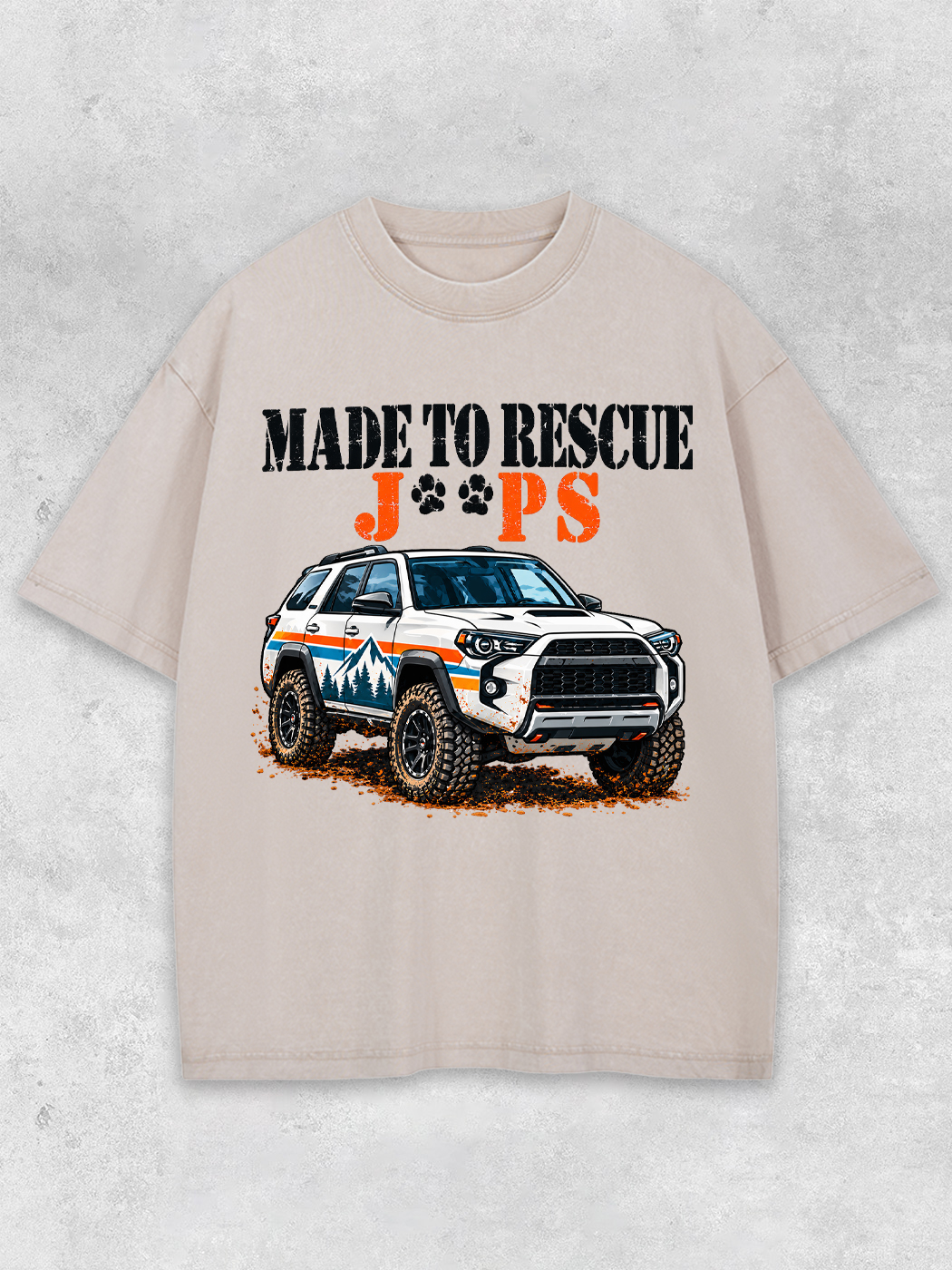 Grinram Made To Rescue Jeeps Washed T-Shirt