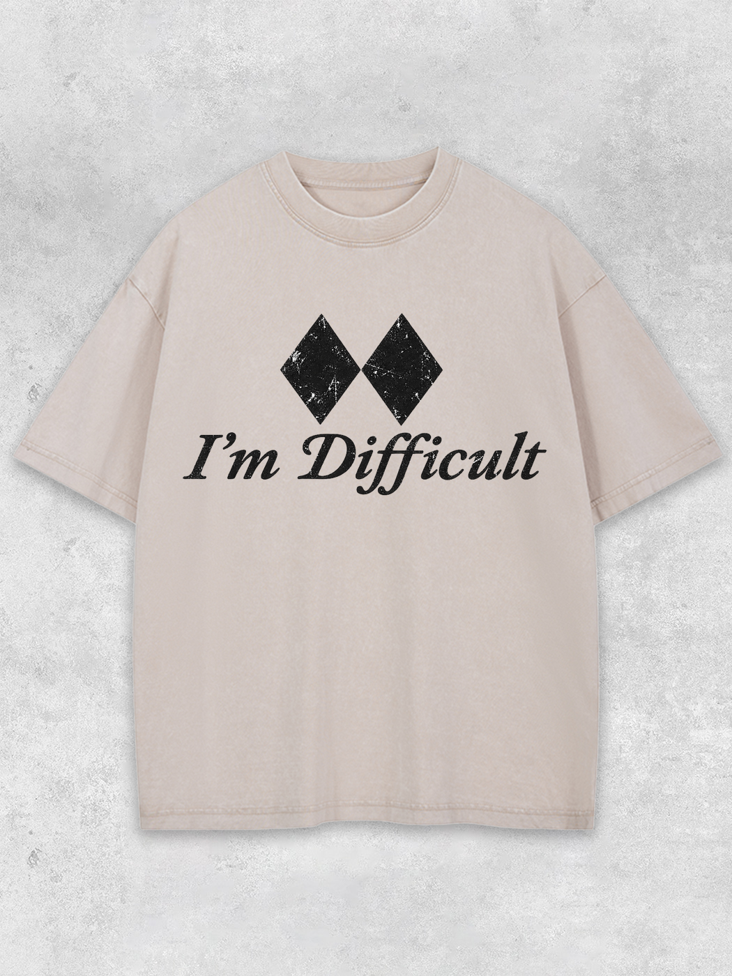 Grinram I'm Difficult Double Black Diamond Washed T-Shirt