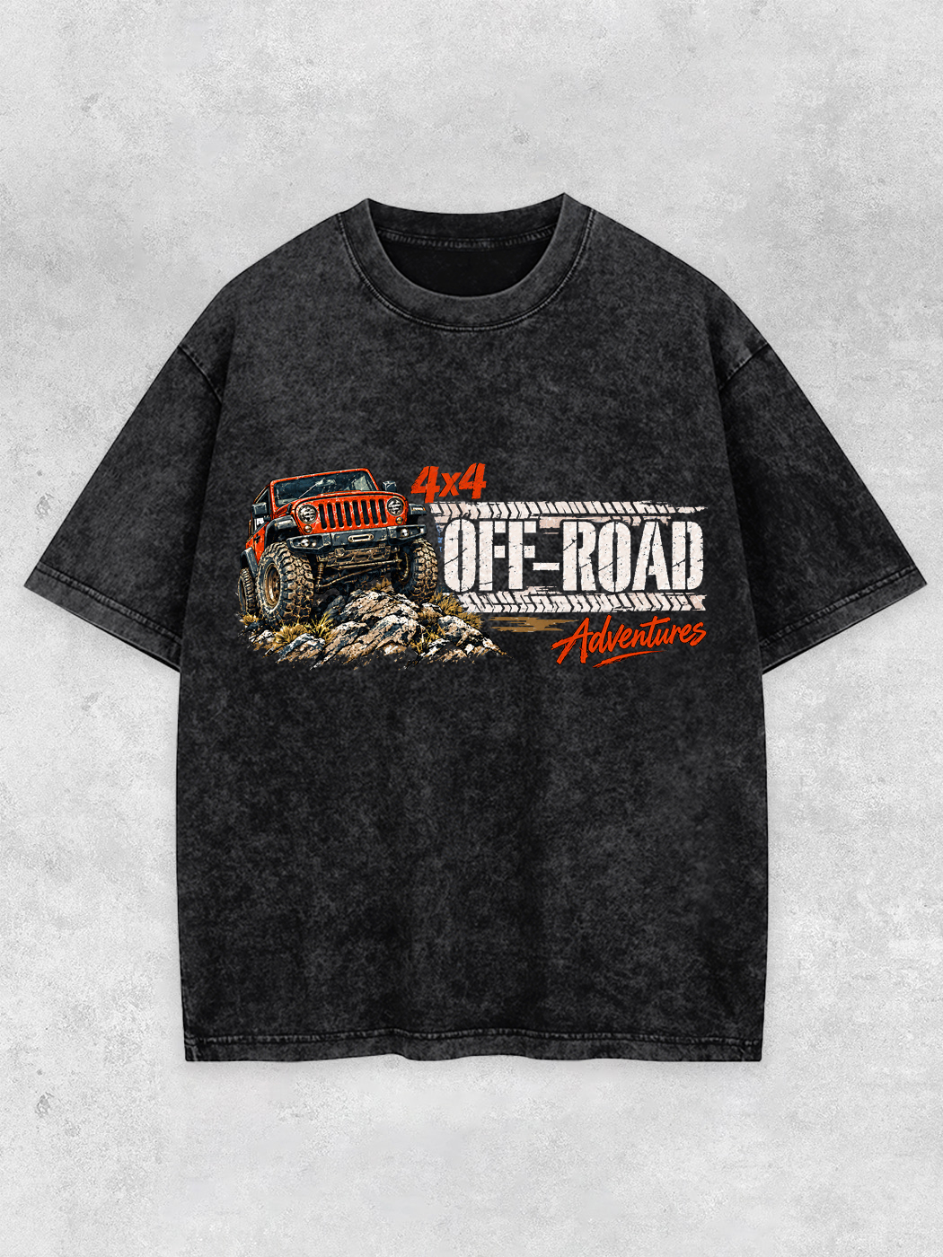 Grinram 4×4 Off-Road Adventures Jeep Washed T-Shirt