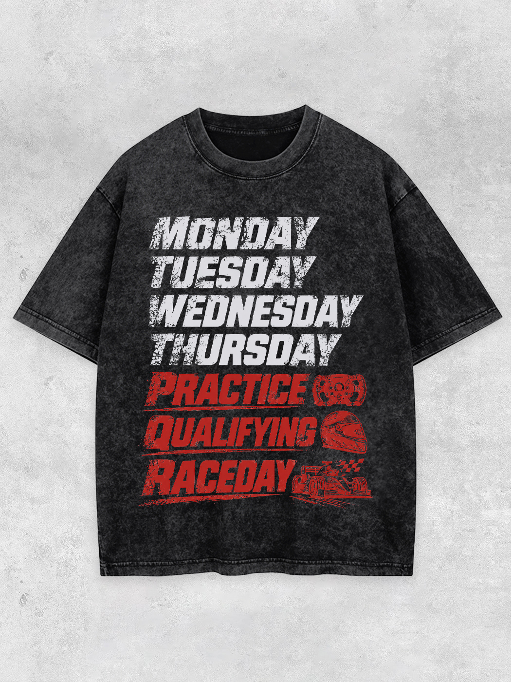 Grinram A Week of Preparation for Raceday Washed T-Shirt