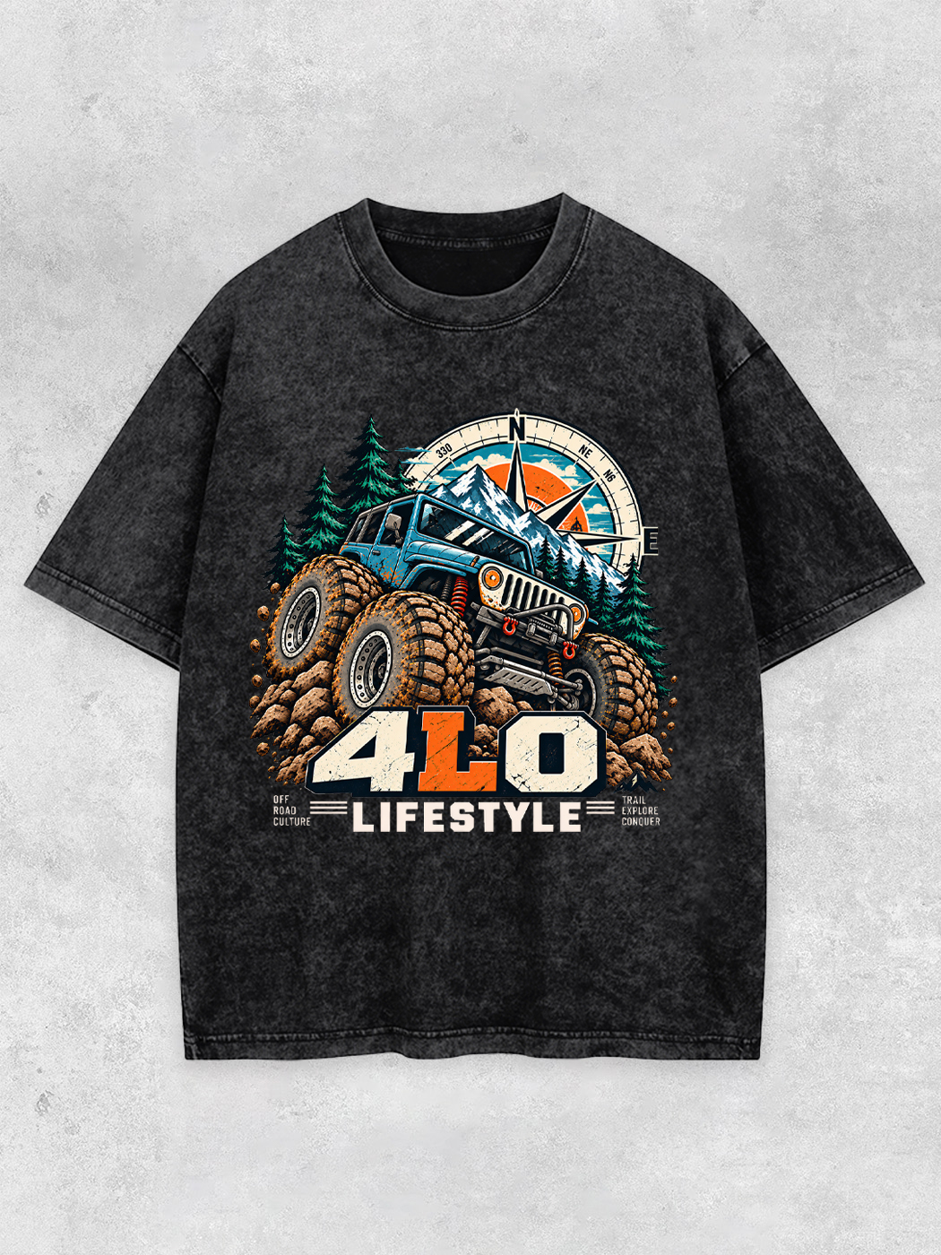 Grinram 4LO Lifestyle Off Road Washed T-Shirt