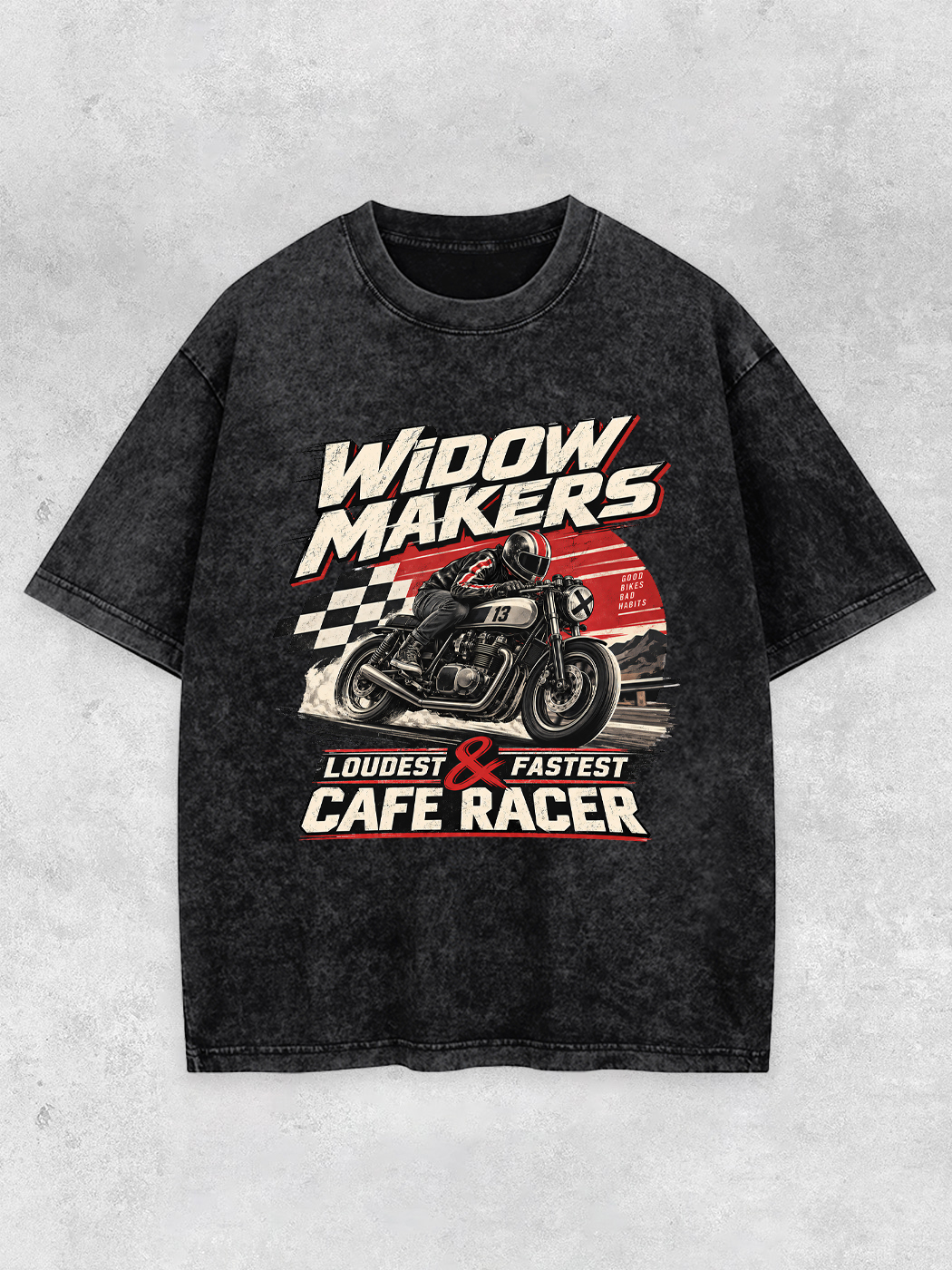Grinram Widow Makers Cafe Racer Washed T-Shirt