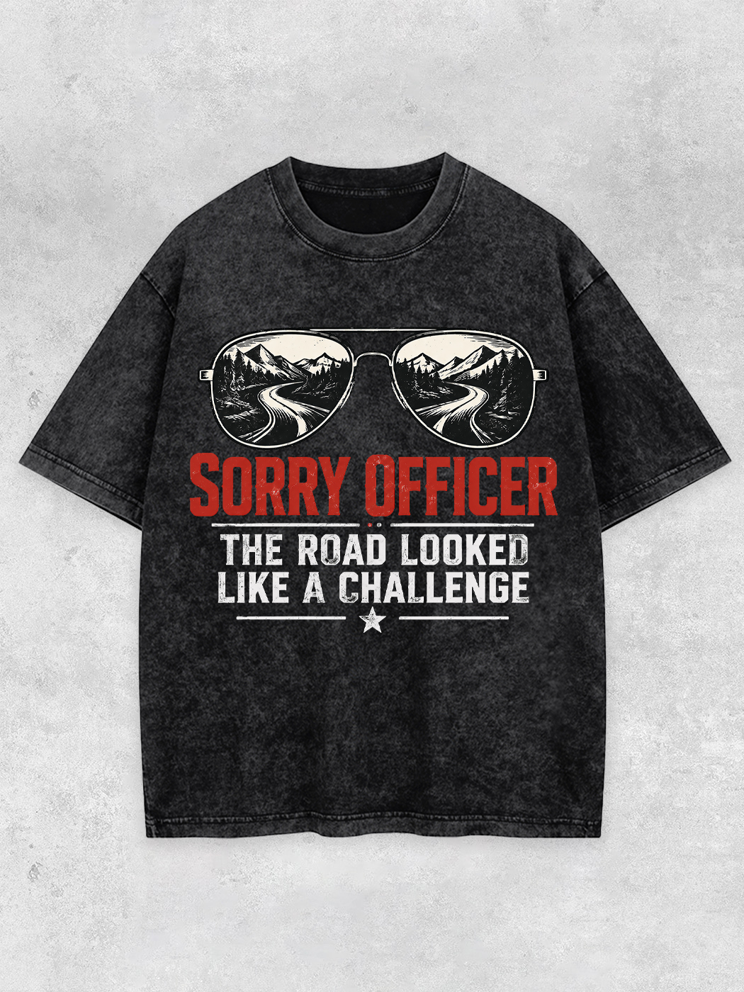 Grinram The Road Looked Like A Challenge Washed T-Shirt