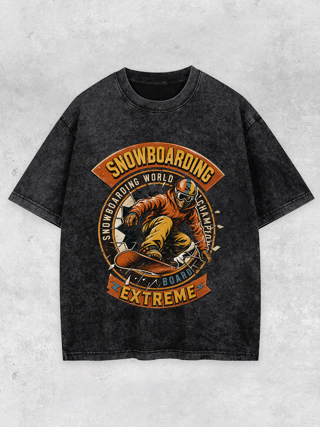 Grinram Snowboarding Extreme World Champion Washed T-Shirt