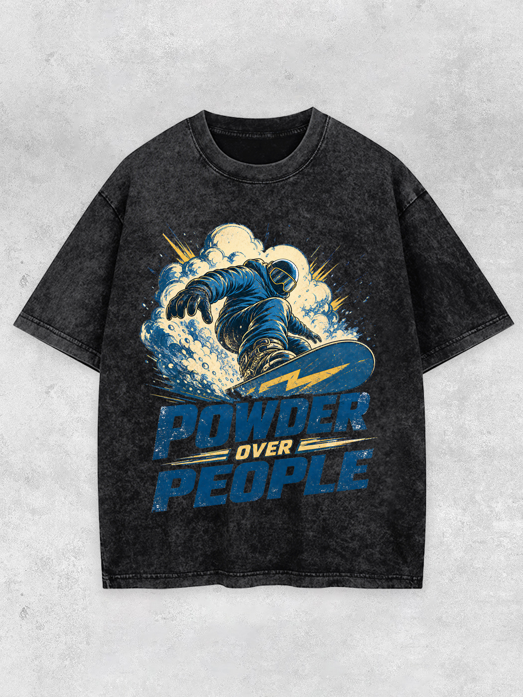 Grinram Powder Over People Snowboard Washed T-Shirt