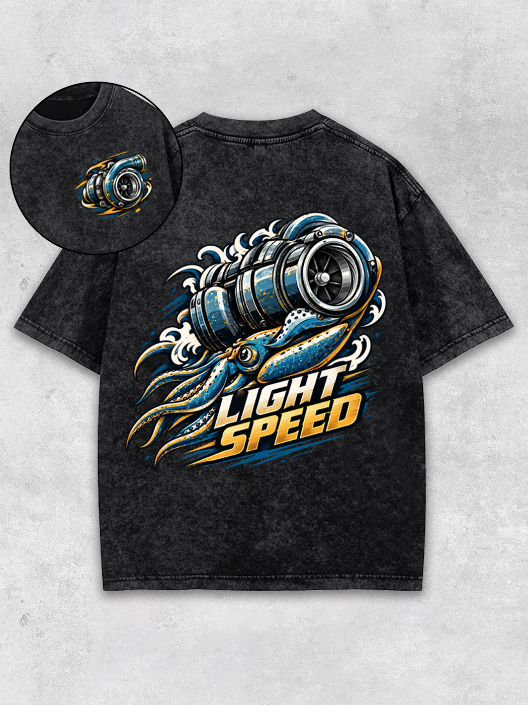 Grinram Turbocharger Squid Light Speed Washed T-Shirt