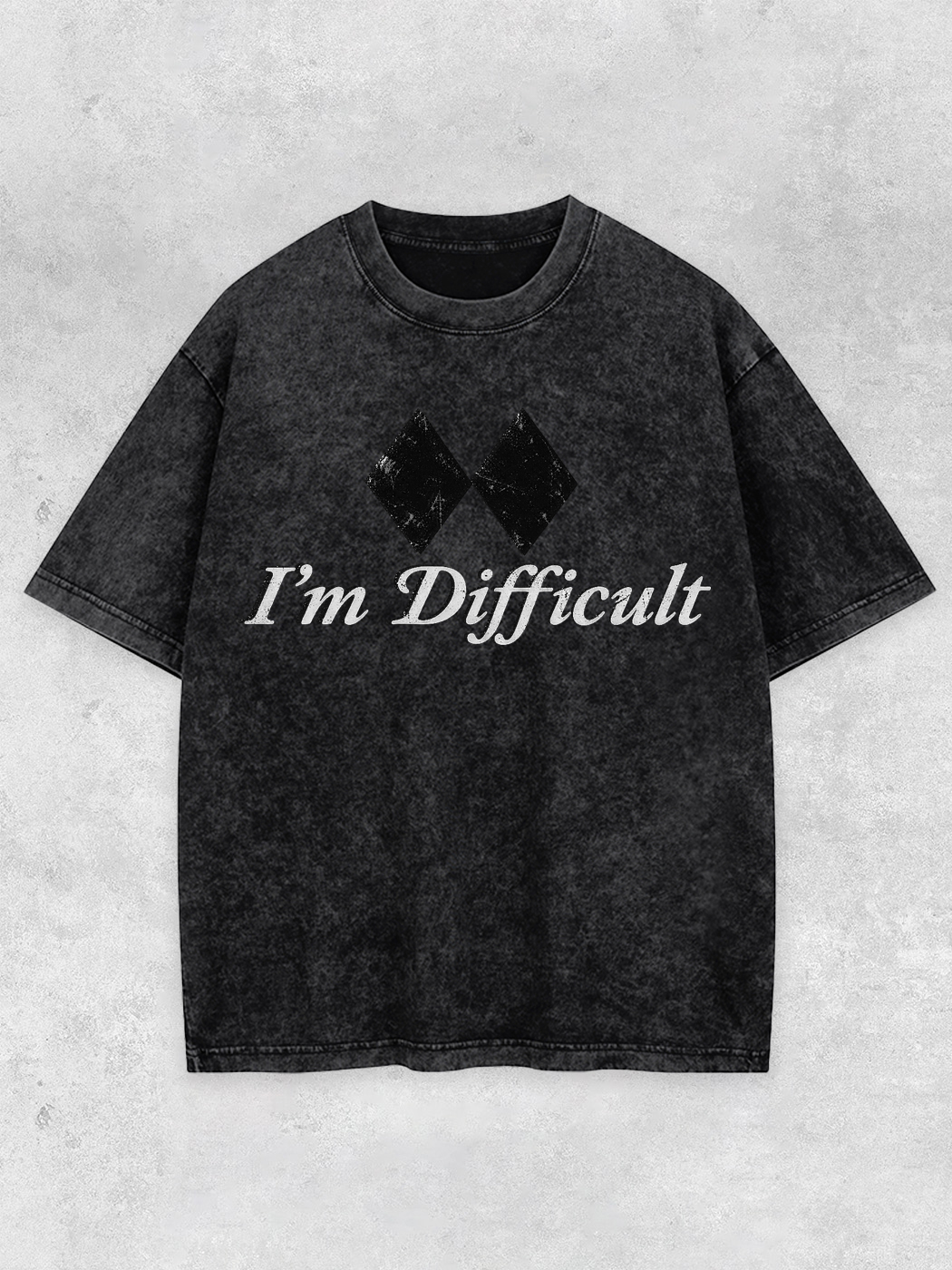 Grinram I'm Difficult Double Black Diamond Washed T-Shirt