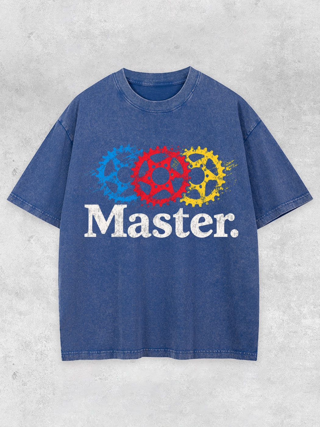 Grinram Blue Red Yellow Sprocket Master Washed T-Shirt
