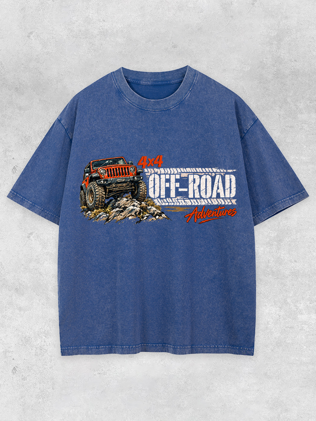 Grinram 4×4 Off-Road Adventures Jeep Washed T-Shirt