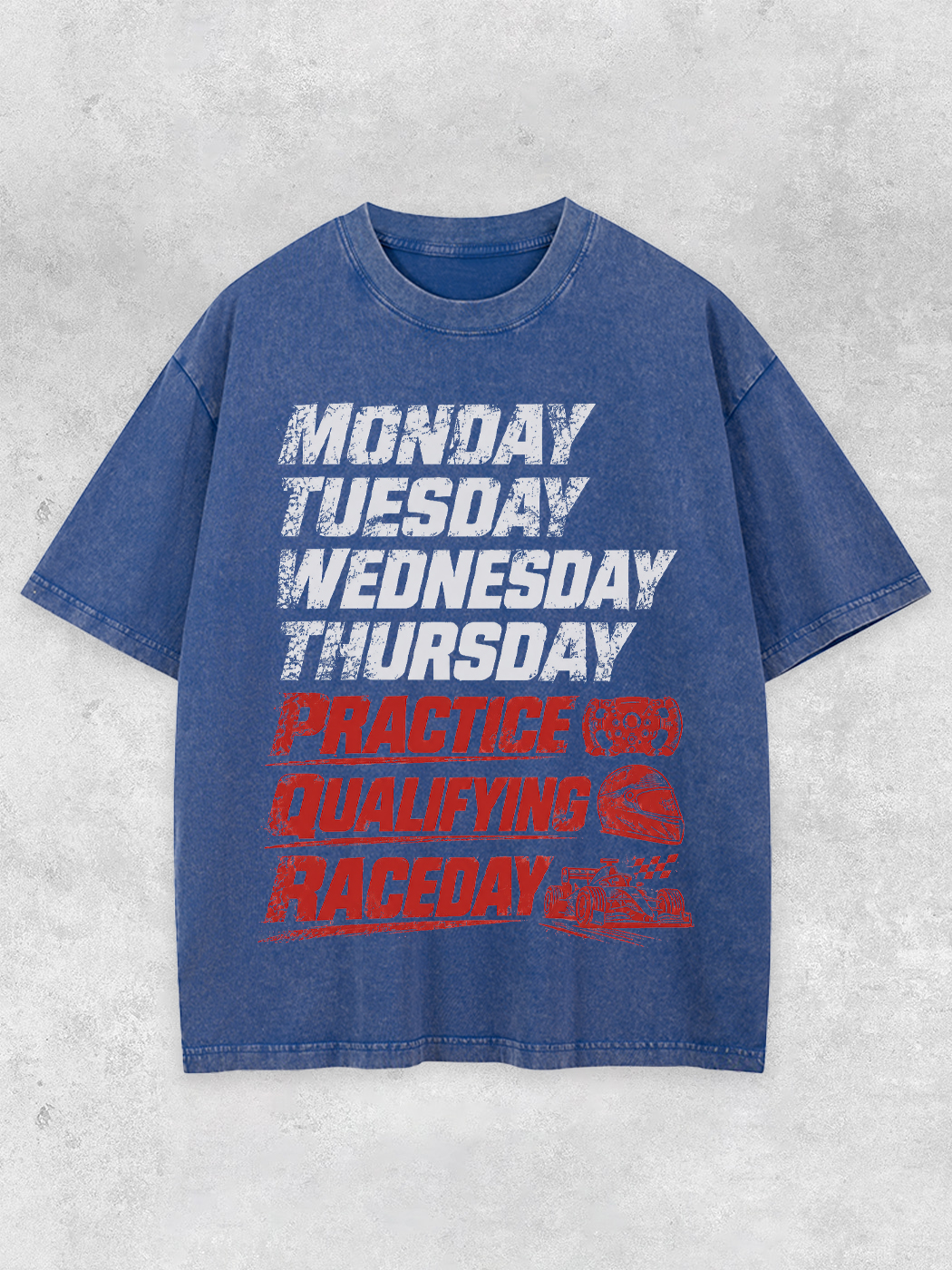 Grinram A Week of Preparation for Raceday Washed T-Shirt