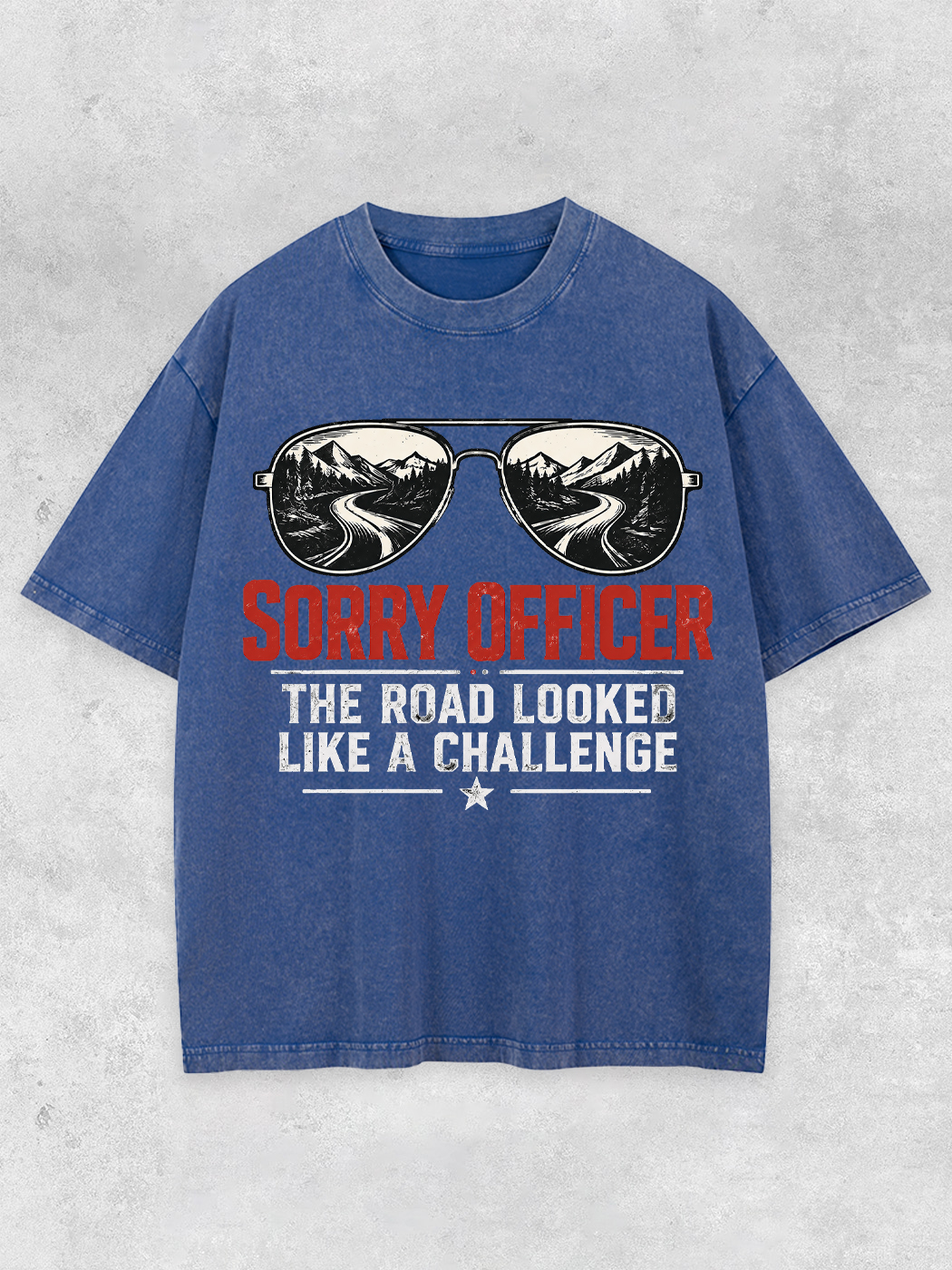 Grinram The Road Looked Like A Challenge Washed T-Shirt