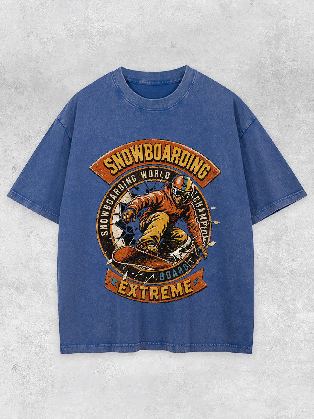 Grinram Snowboarding Extreme World Champion Washed T-Shirt