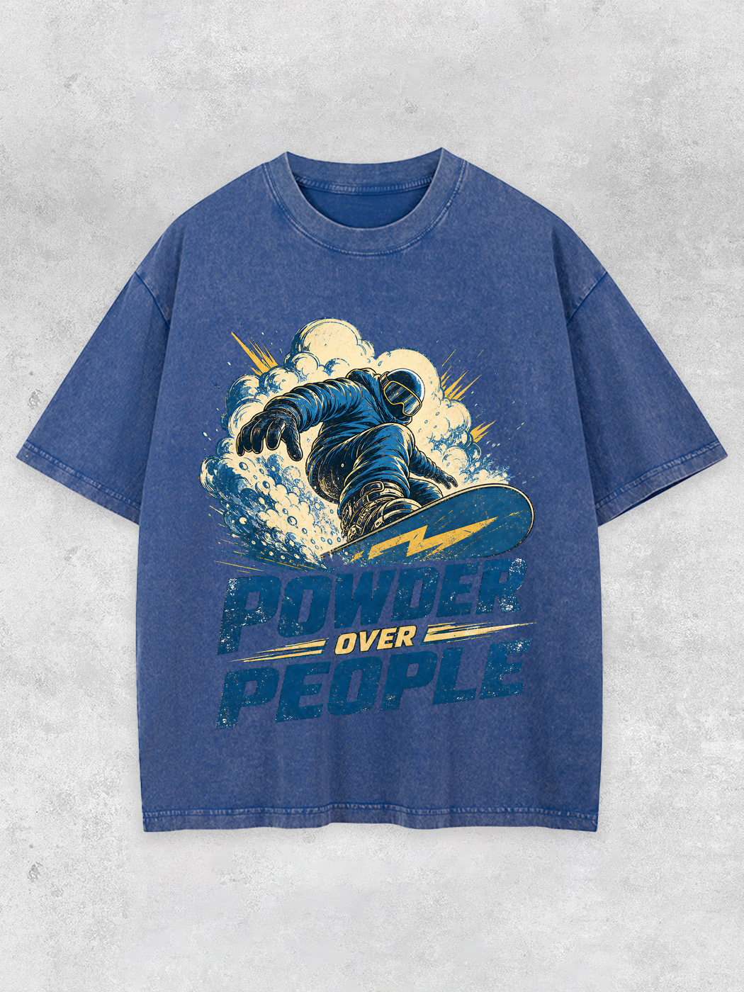 Grinram Powder Over People Snowboard Washed T-Shirt
