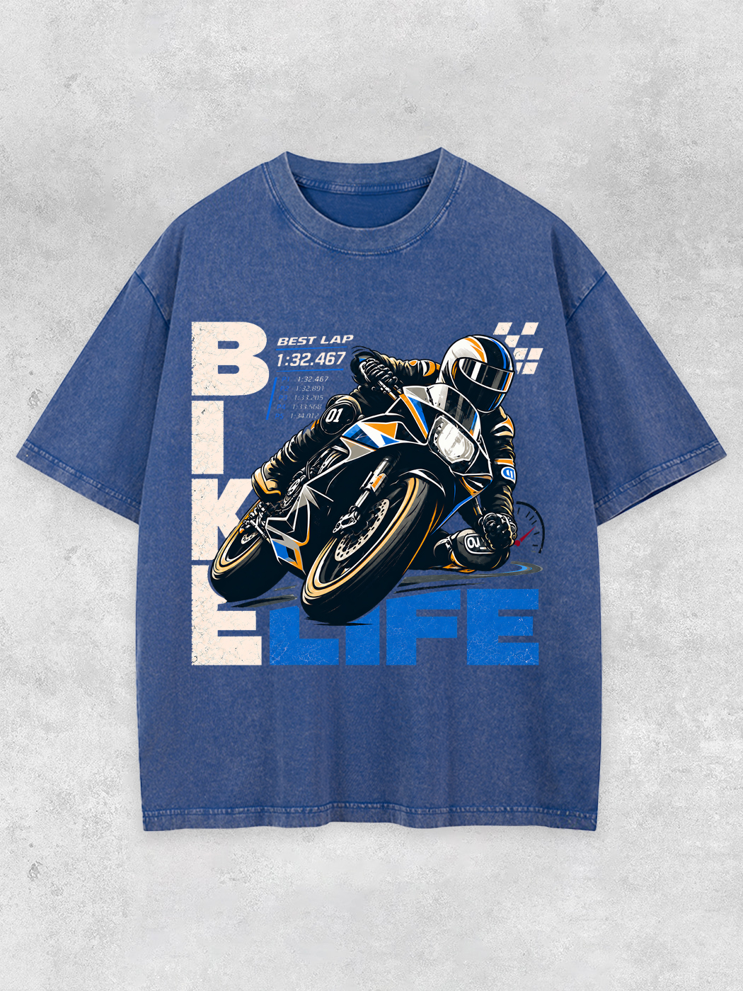 Grinram Bike Life Best Lap Washed T-Shirt