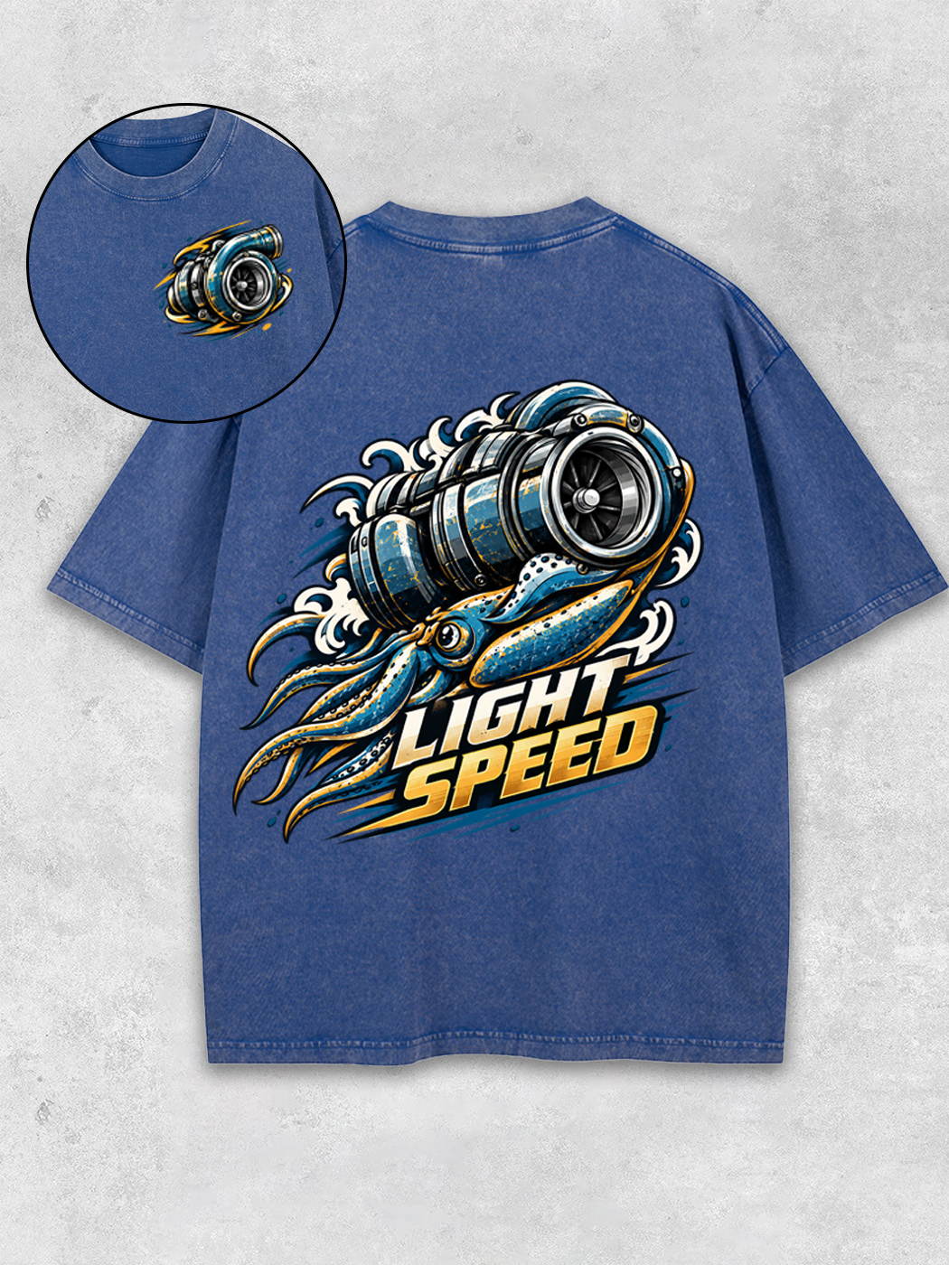 Grinram Turbocharger Squid Light Speed Washed T-Shirt