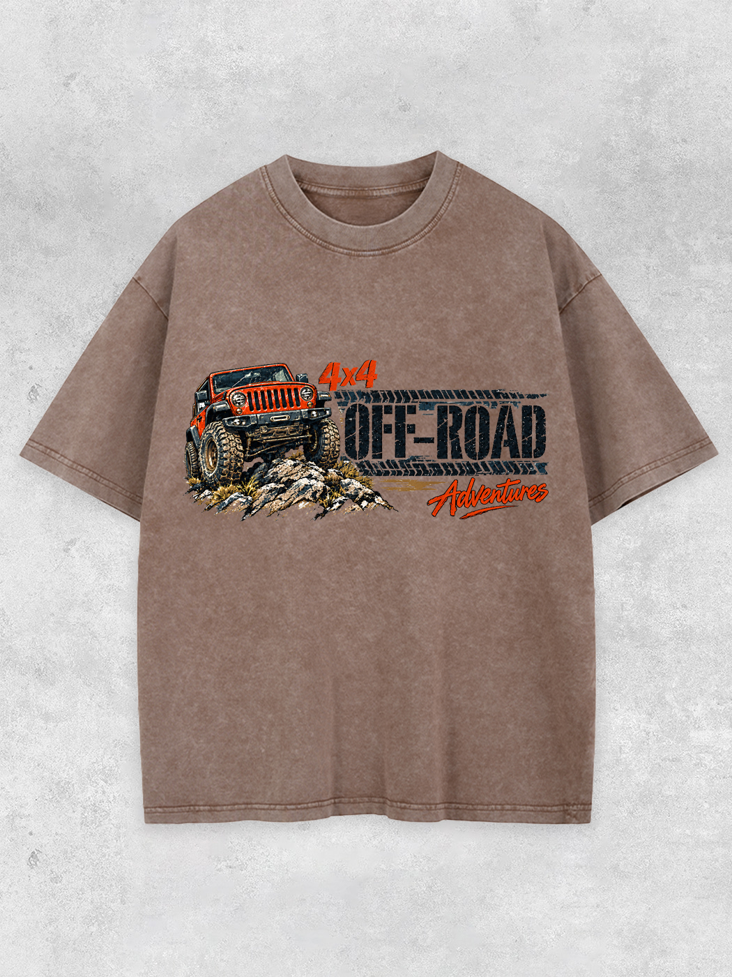 Grinram 4×4 Off-Road Adventures Jeep Washed T-Shirt