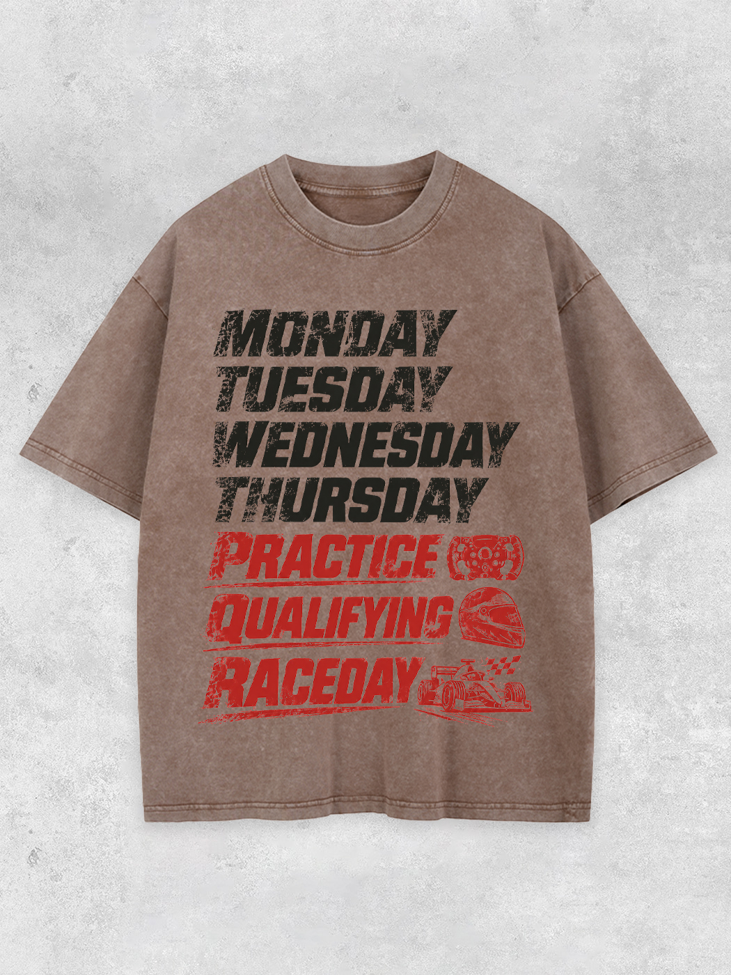 Grinram A Week of Preparation for Raceday Washed T-Shirt