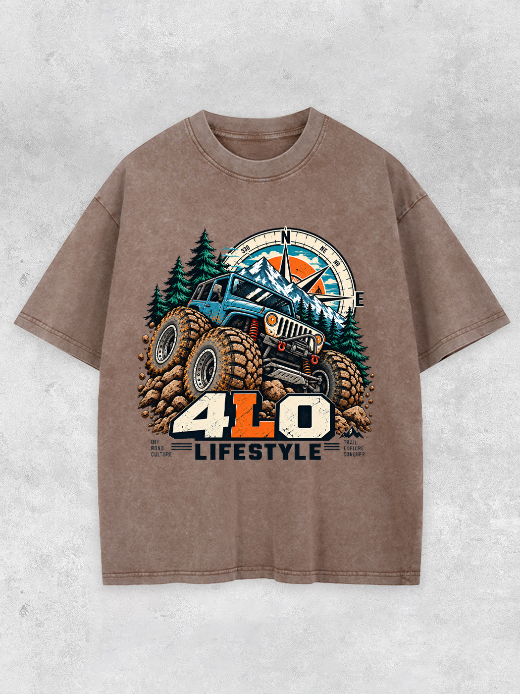 Grinram 4LO Lifestyle Off Road Washed T-Shirt
